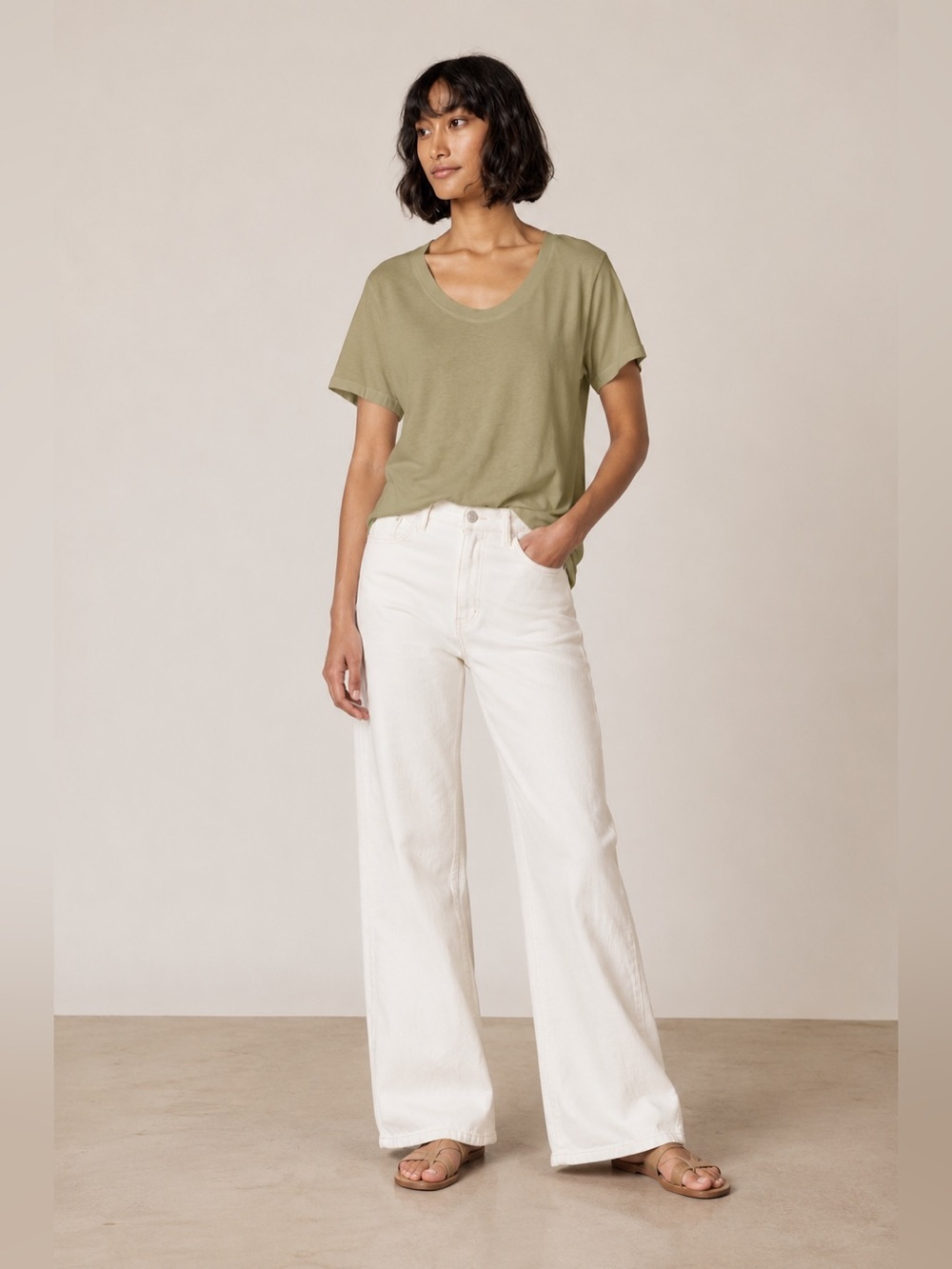 💚 MONROW Relaxed Scoop Neck Tee XXL NWT